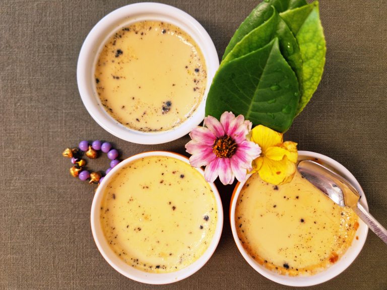 Crème caramel cu zahăr muscovado.